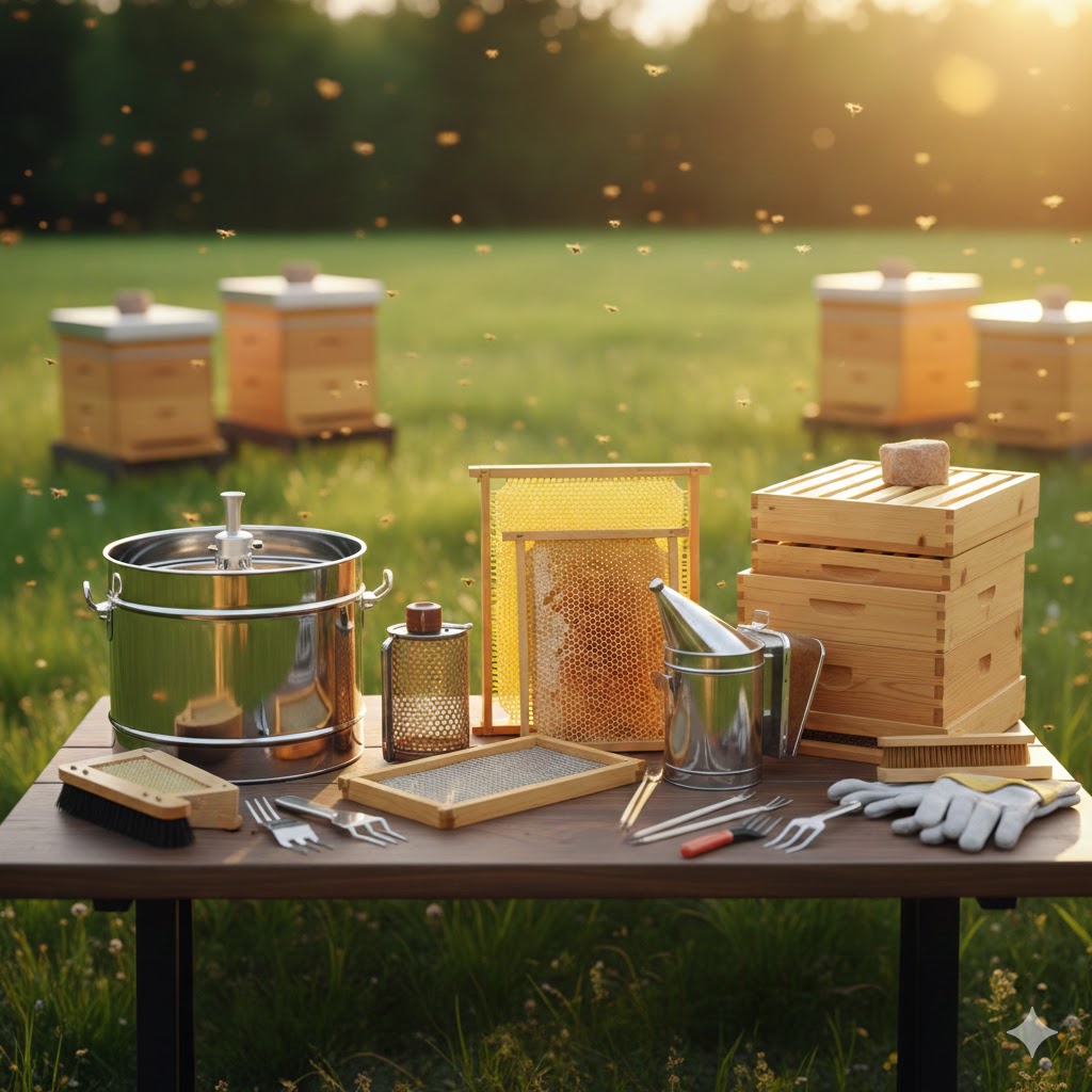 Arıcılığa yeni başlayanlar için gerekli temel arıcılık malzemeleri ve ekipmanları.