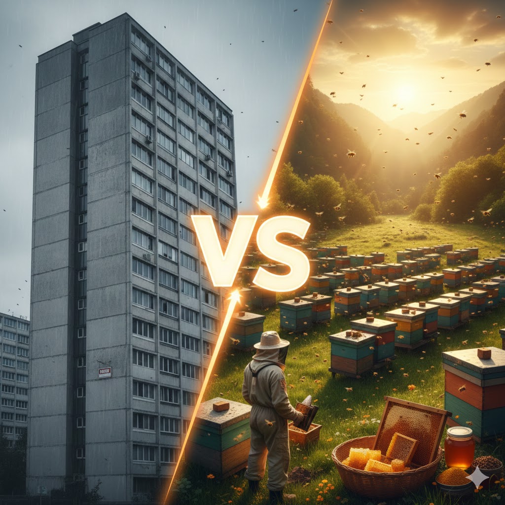 100 kovan arı maliyeti ve getirisi ile gayrimenkul yatırımı karşılaştırması 2026 analiz görseli.