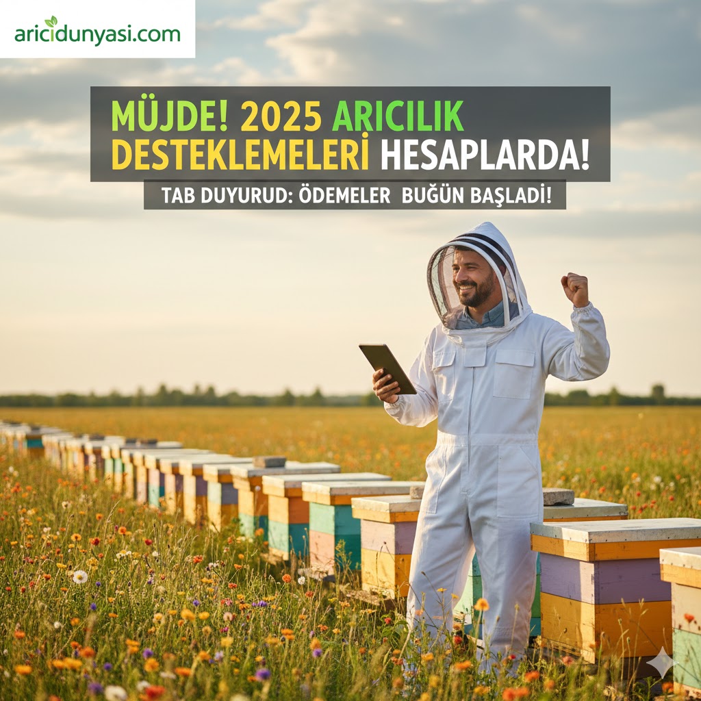 2025 arıcılık desteklemeleri hesaplara yattı mı TAB resmi ödeme duyurusu ve aricidunyasi.com haber görseli