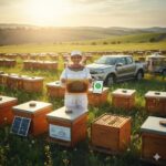 2026 arıcılık kredisi kapsamında modern kovanlar ve ekipmanlar ile üretim yapan kadın girişimci arıcı görseli